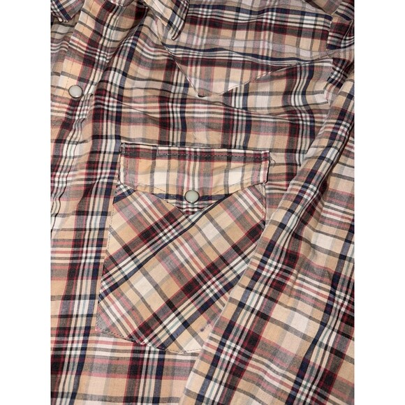 Vintage Dee Cee Rangers Shirt Mens Large Red Plaid Western Pearl Snap USA 70s - Picture 3 of 11